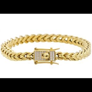 Stainless Steel Gold Plated Franco Bracelet